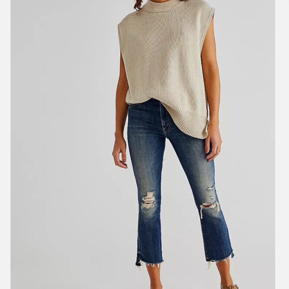 MOTHER jeans insider crop step fray Wicked Wildflower size 26